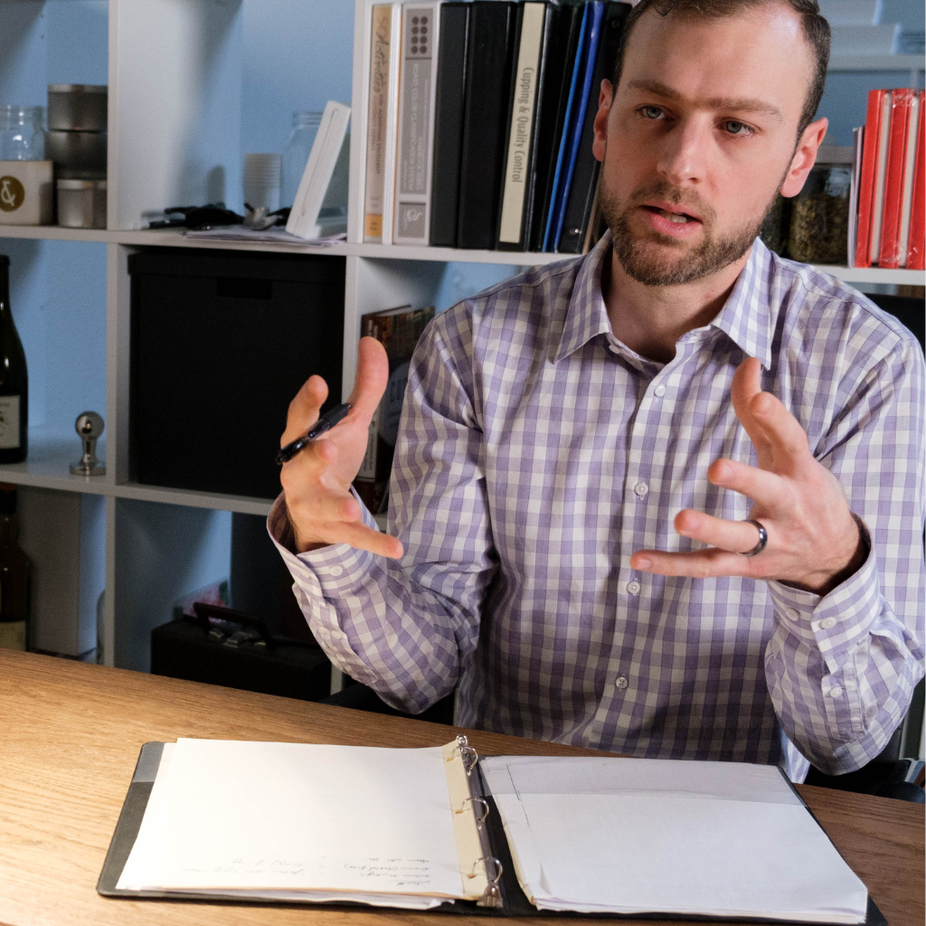 man talking to student